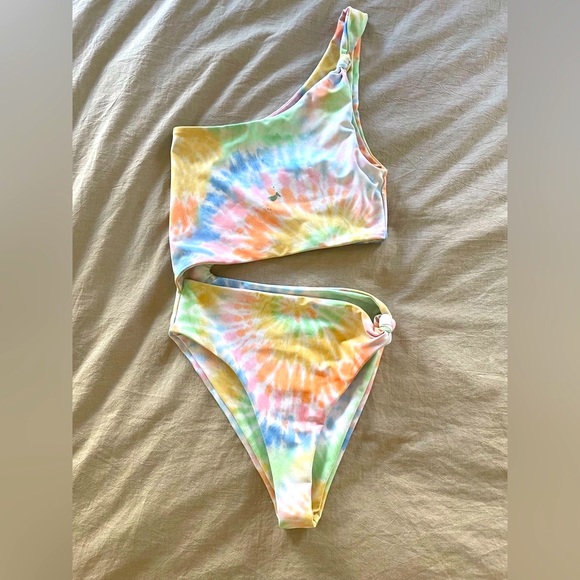 Skatie Tie-Dye One Shoulder One Piece - Picture 1 of 9